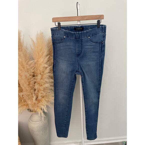 Liverpool Chloe Skinny Jeans Size 8 Side Stripe Pull On Denim Jeggings - Picture 4 of 9